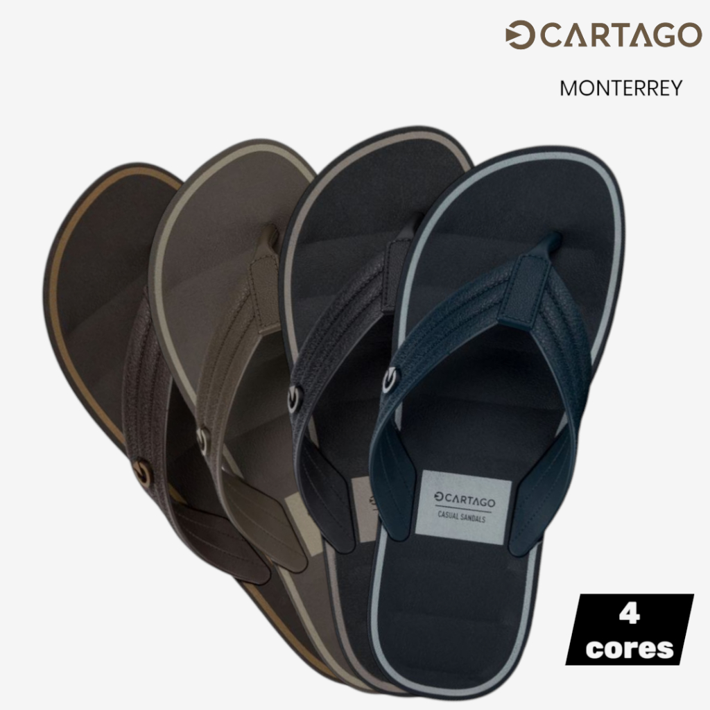 Chinelo Cartago Monterrey Masculino Original | Conforto Premium Antiderrapante em Oferta na Shopee