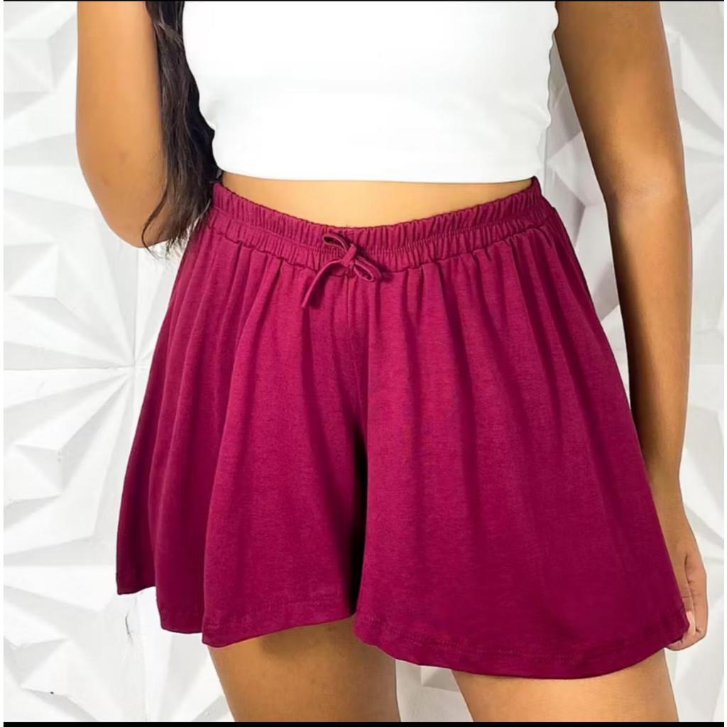 Short soltinho godê feminino básico verão tecido leve em Oferta na Shopee