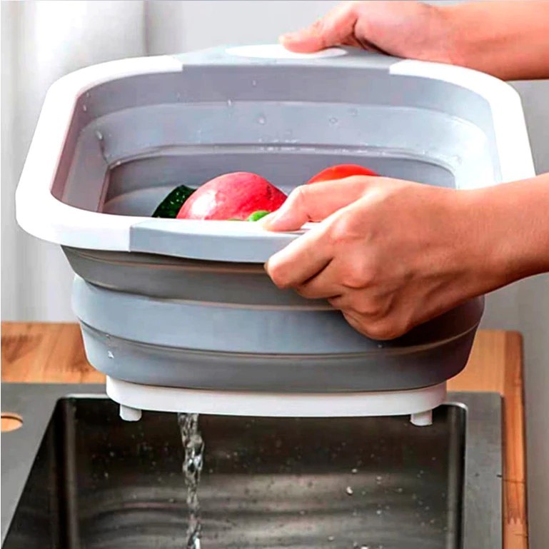 Bacia Retrátil e Tábua de Corte Muito Útil Fácil de Guardar