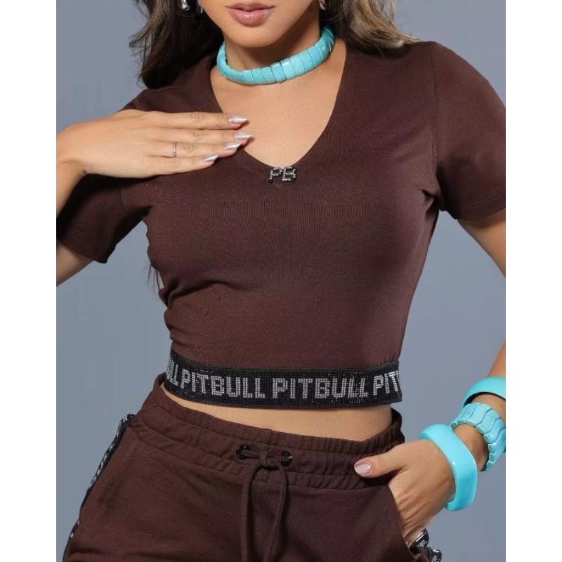 Conjunto Cropped E Short Sexy Pit Bull Jeans Ref: 88612