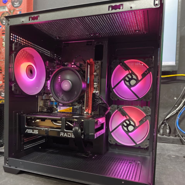 PC Gamer  JETT- AMD Ryzen 5 5500, Memória 16GB DDR4, SSD 1TB,  RAdeon RX 9060XT 16GB