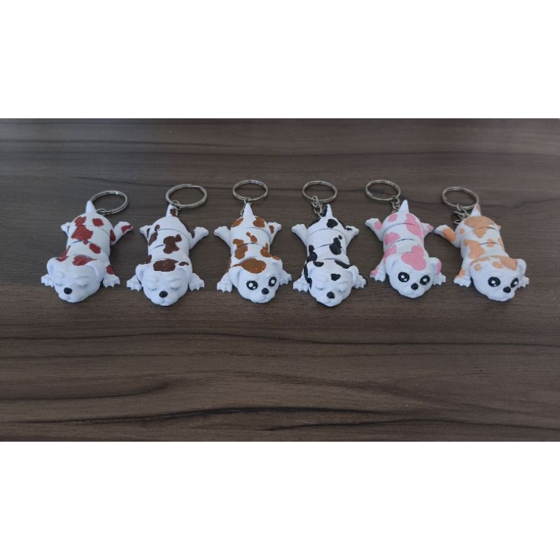 Kit com 6 Chaveiros Cachorrinho Articulado Decorativo em impressão 3D PLA Premium