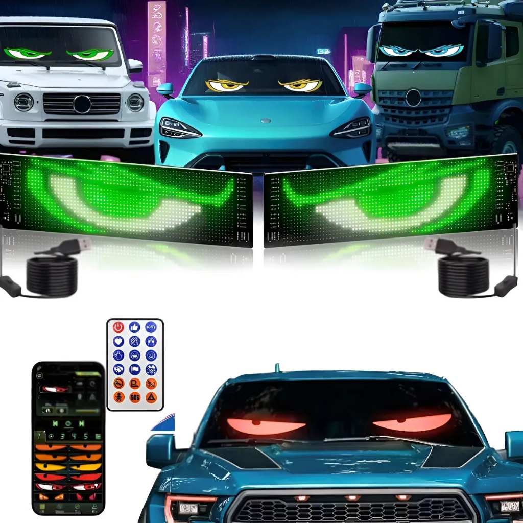 2pcs Olhos De Led Para Para-brisa De Carro E Caminhão, 60cm,Unidade de controlo Demon Eye dobrável e à prova de água em Oferta na Shopee