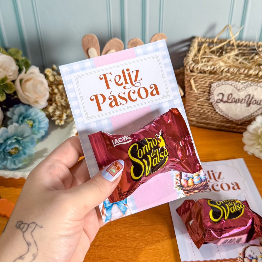 20/40/80/120 CARDS CARTÃO PARA BOMBOM PÁSCOA - CHOCOLATE MIMO BRINDE LEMBRANCINHA EMPRESA em Oferta na Shopee
