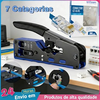 Alicate Crimpador RJ45 Vazado Cat5 Cat6 Cat7 Ferramenta de Rede Profissional em Oferta na Shopee