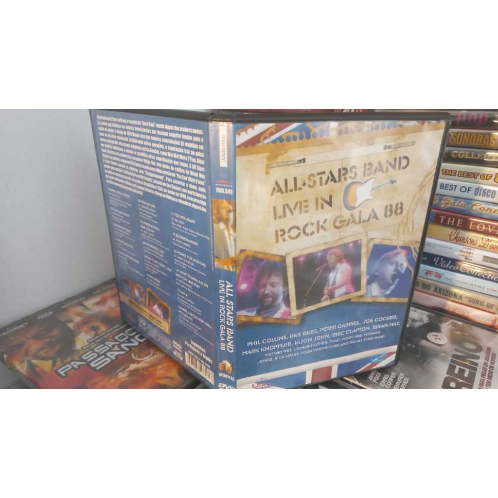 Dvd - All Stars Band Live In Rock Gala 88 - Ótimo estado Phil Collins Bee gees Peter Gabriel Joe Cocker Knopfler briam m