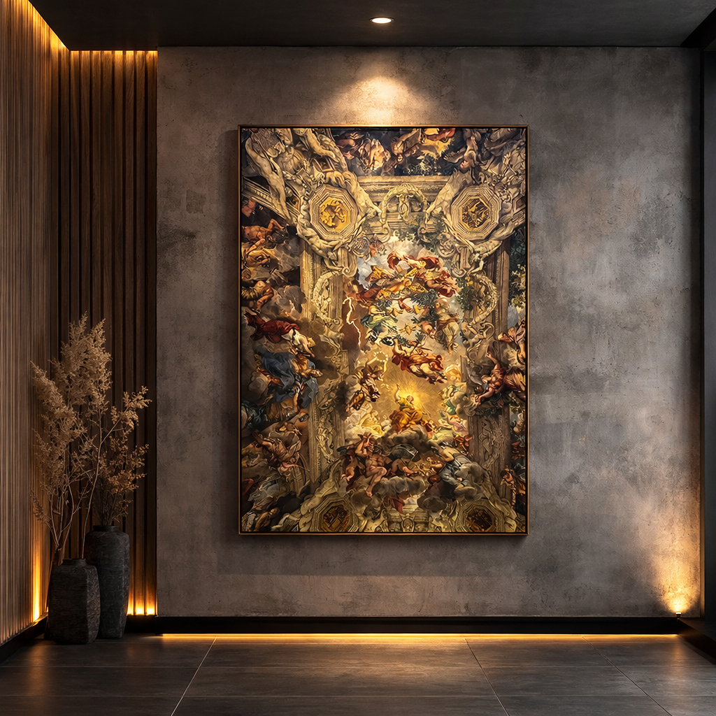 Quadro Decorativo Pintura de Leonardo Vinci Grego Antigo Decoração Luxo Quarto Sala Hall em Oferta na Shopee