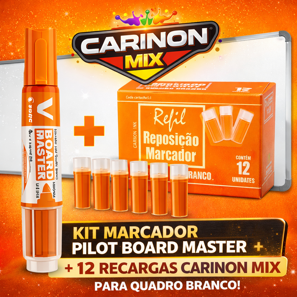 Pincel Pilot + 12 Recargas De Marcador Pincel Tinteiro Para Quadro Branco Não Mancha O Quadro