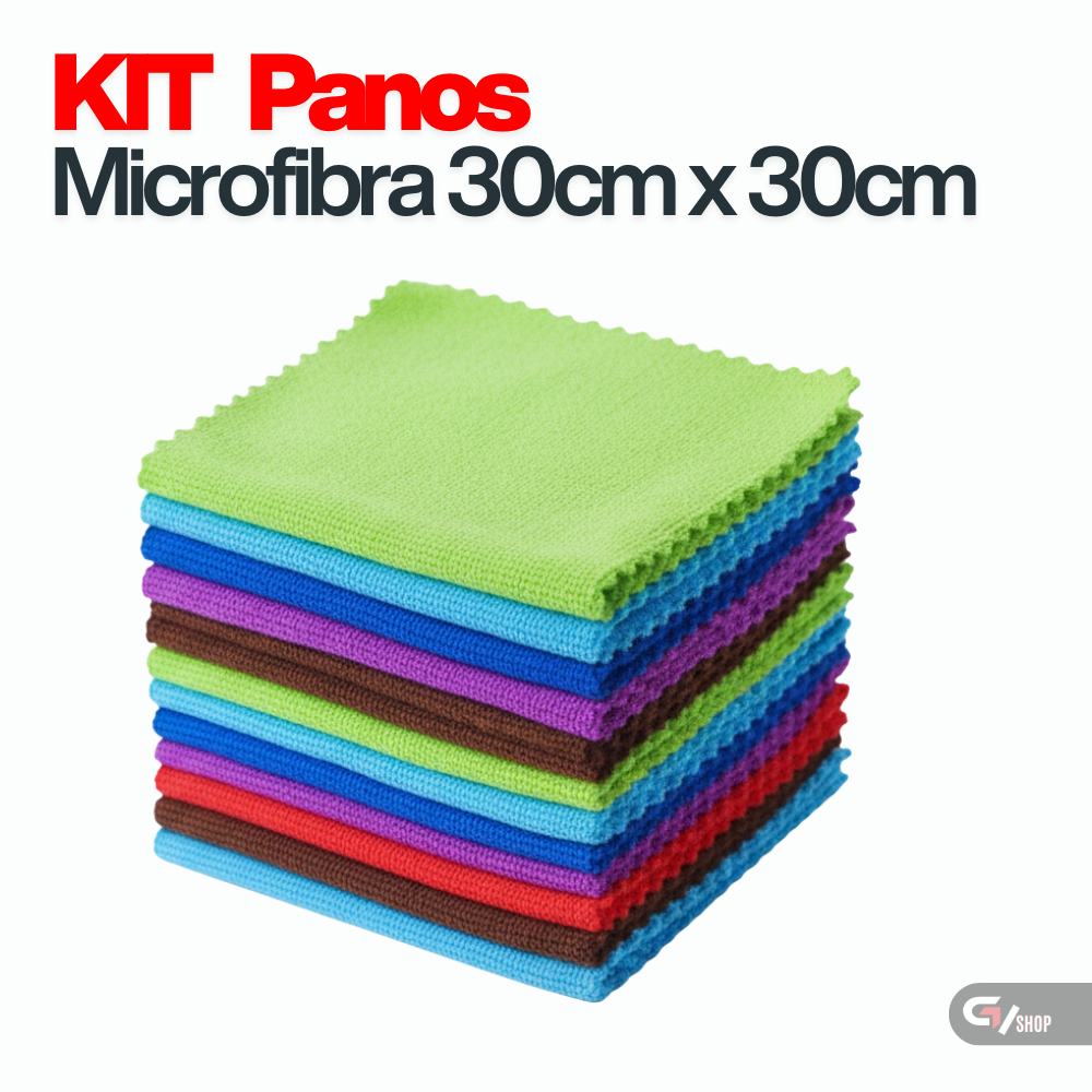 Kit Panos De Limpeza Microfibra alta absorção Multiuso 30x30 cozinha carro casa vidros em Oferta na Shopee