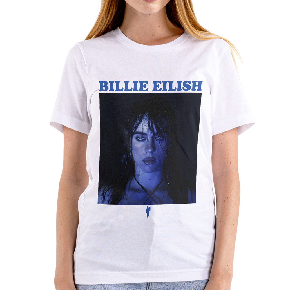 Camiseta Billie Eilish Unissex 100% Algodão Oversized Estampa Album Happier Than Ever Moda Street Masculina Feminina