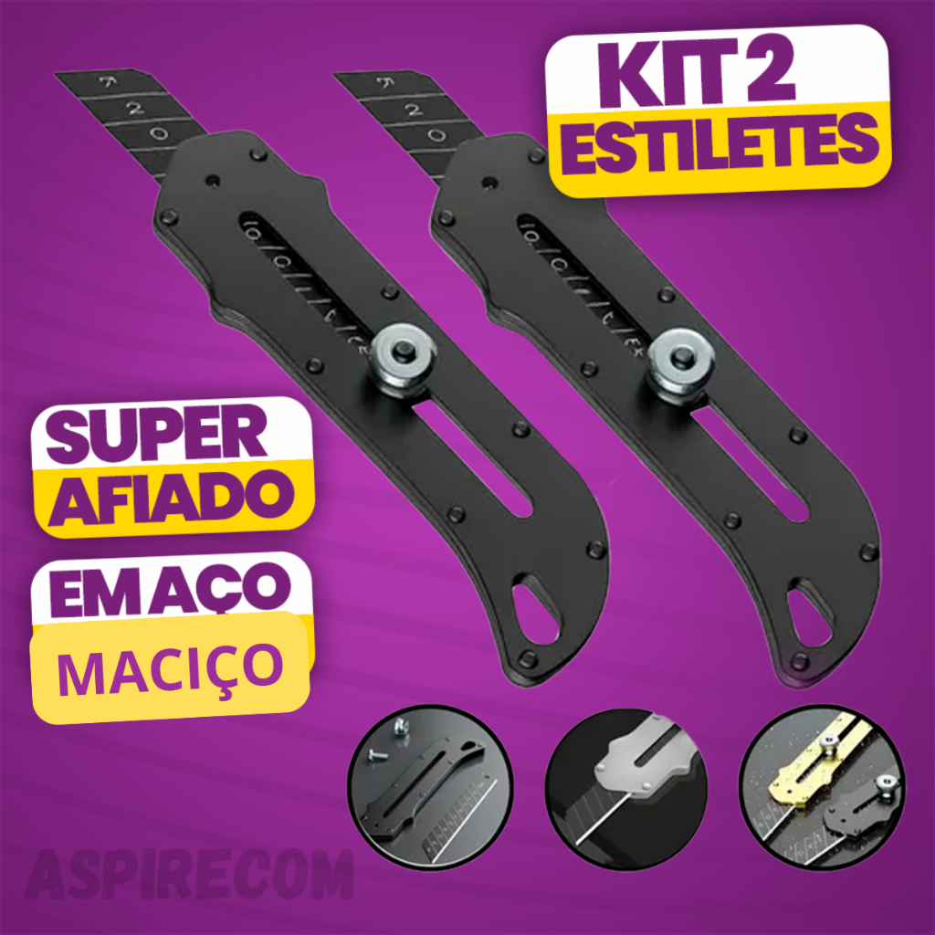 Kit 2 Estilete Profissional 18MM Aço Maciço Laminas Sk5 Novas em Oferta na Shopee