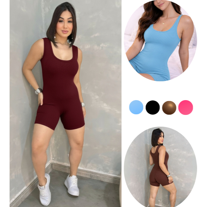 Macaquinho Regatinha Regata Feminino Fitness Ribana Anarruga Modelador com Compressão Envio Imediato