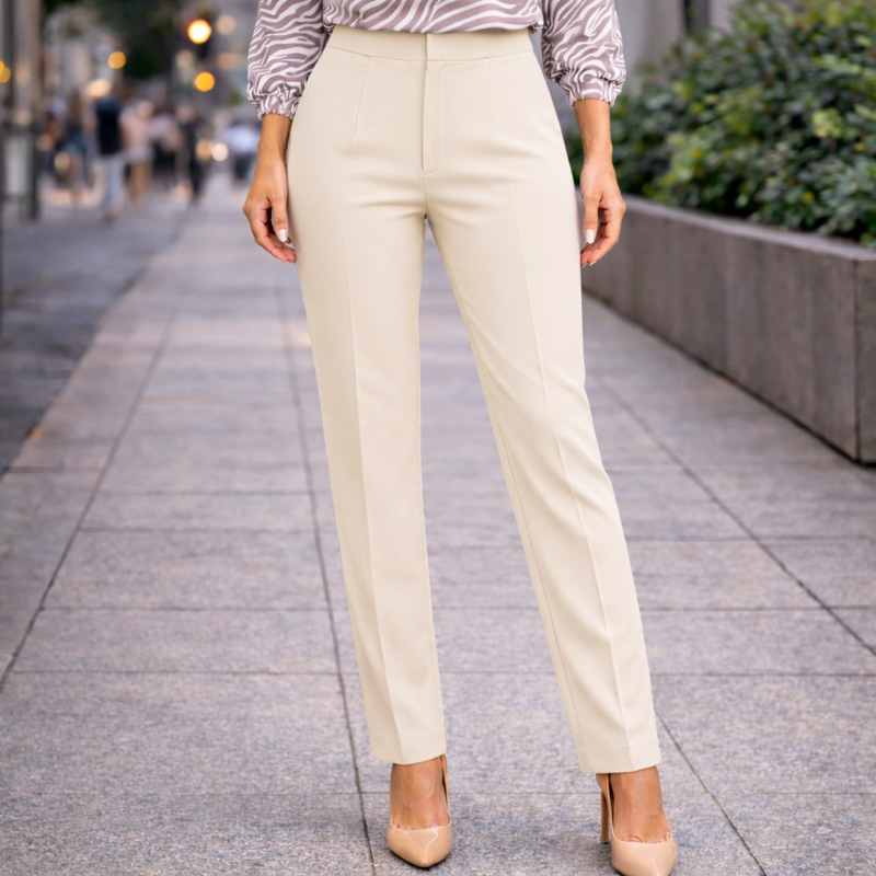 Calça Alfaiataria Feminina Social Mom Ziper Lateral Ajuste Perfeito Confortável Elegante em Oferta na Shopee