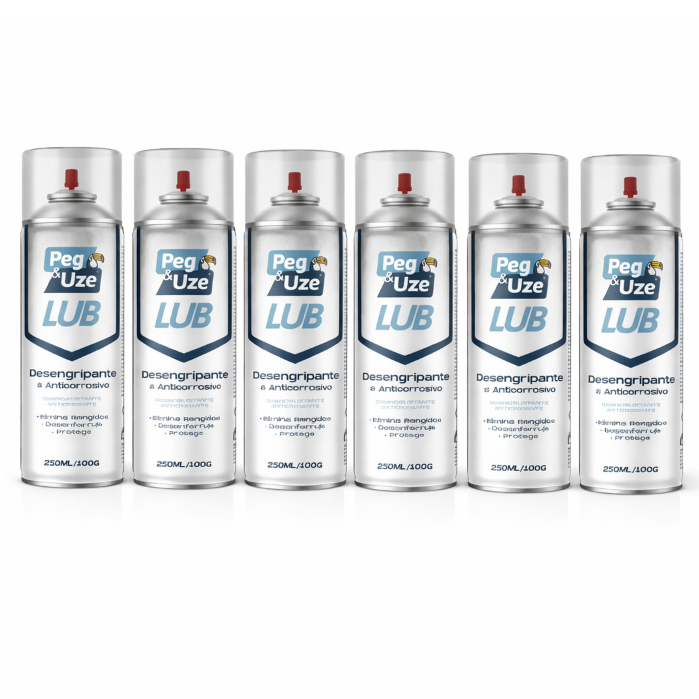 Kit 3 ou 6 Desengripante Óleo Lubrificante Antiferrugem Anticorrosivo Multiuso 250ml spray Peg&Uze