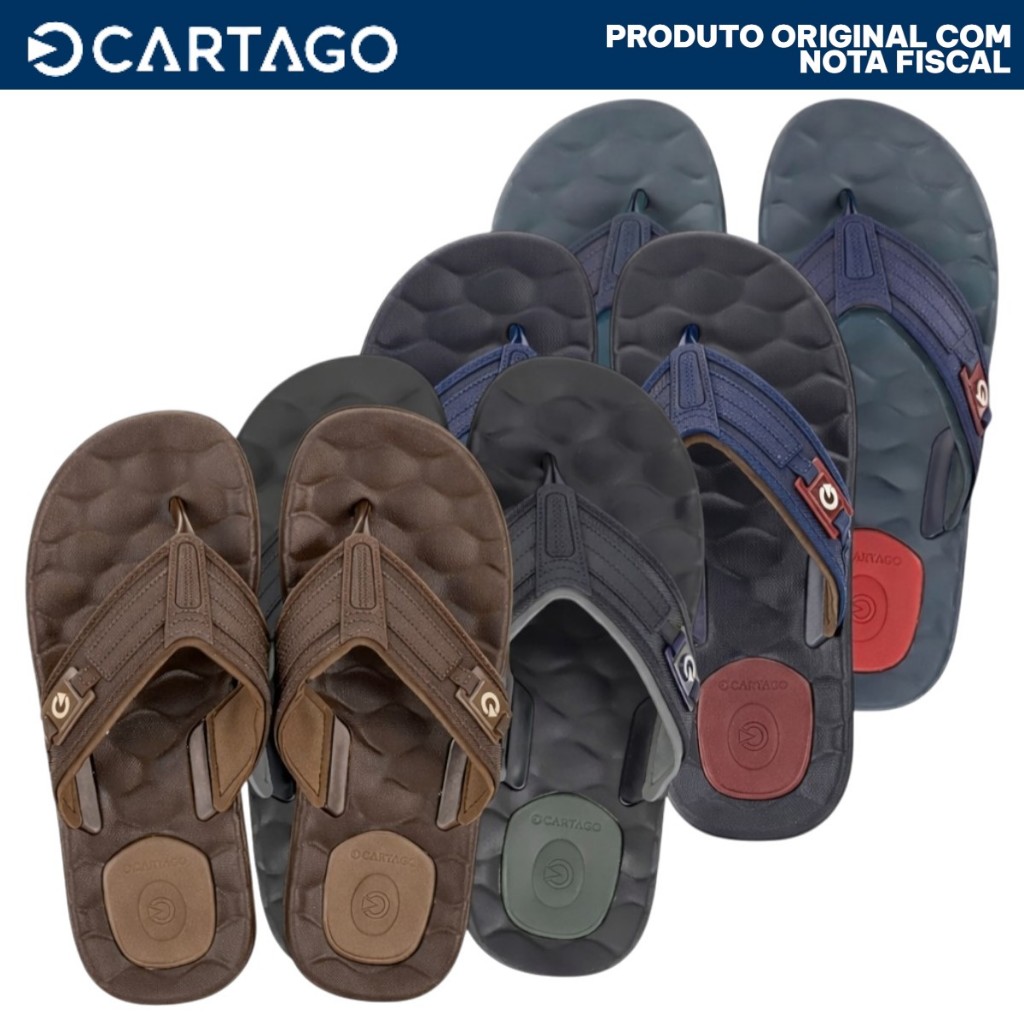 Chinelo Cartago Egeu III Masculino em Oferta na Shopee