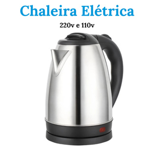 Chaleira Elétrica Térmica Inox Com Base Giratória e Alta Potencia Com Aquecimento Rápido 1,8 Litros em Oferta na Shopee