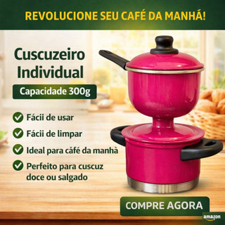 Mini Cuscuzeira Porção Individual Pequena Nordestina de Alumínio 1 Porção