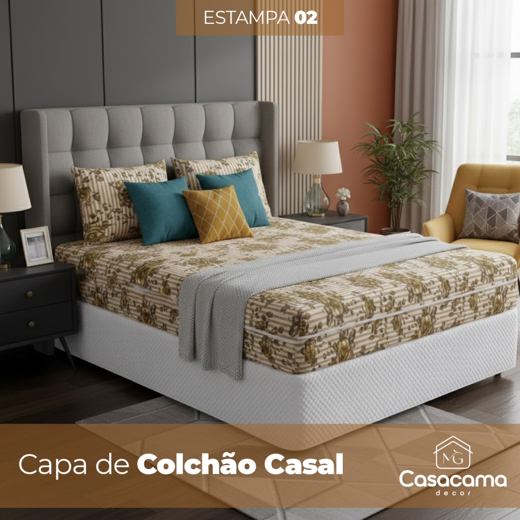 Capa de Colchão Casal com Zíper – Malha Gel / Escolha: Com ou Sem Fronha em Oferta na Shopee