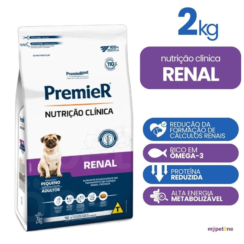 Premier Nutrição Clínica Renal Cães Adultos Pequenos 2kg