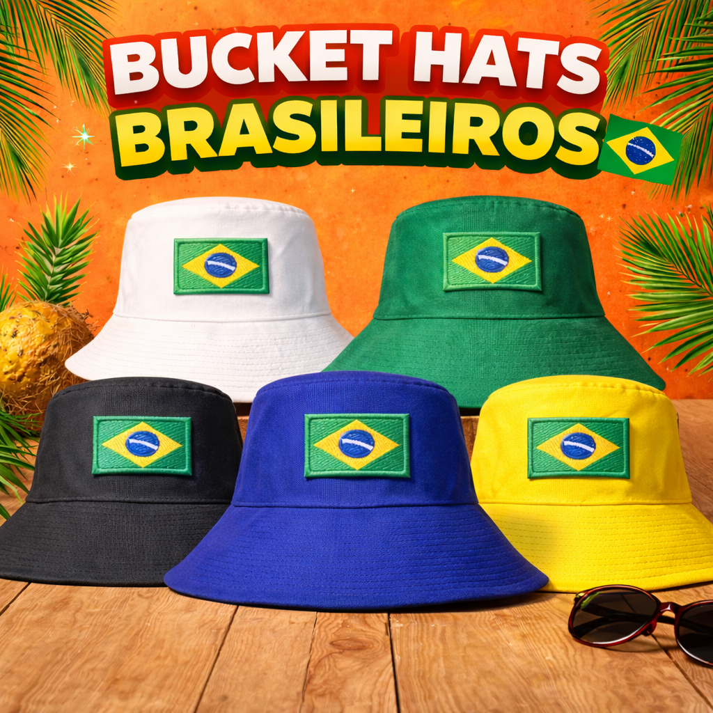 Chapéu Bucket Hat Boné Unissex Brasil Torcida Copa Do Mundo Moda Praia Casual