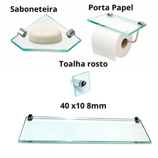 Saboneteira Canto de Vidro 8mm Para Banheiro Fixação Parede em Oferta na Shopee