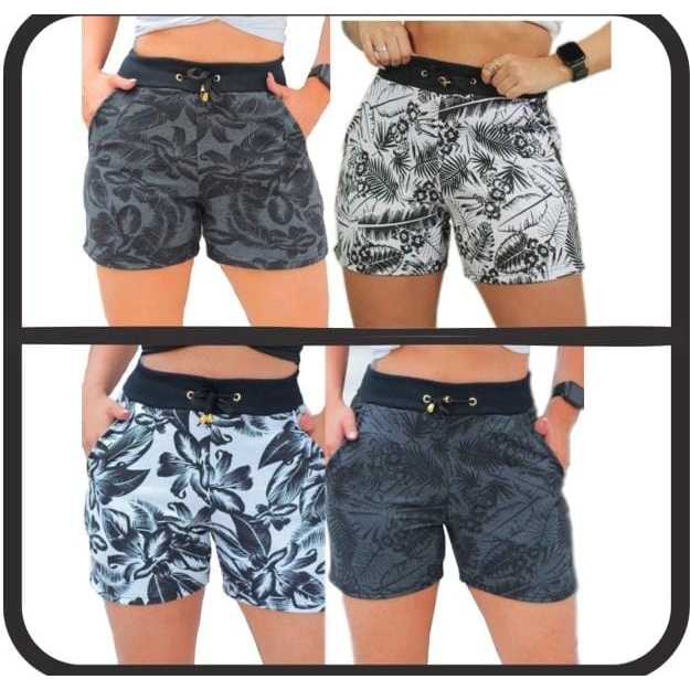 Kit 2 Shorts Feminino Moletom com Bolso Moda Feminina em Oferta na Shopee