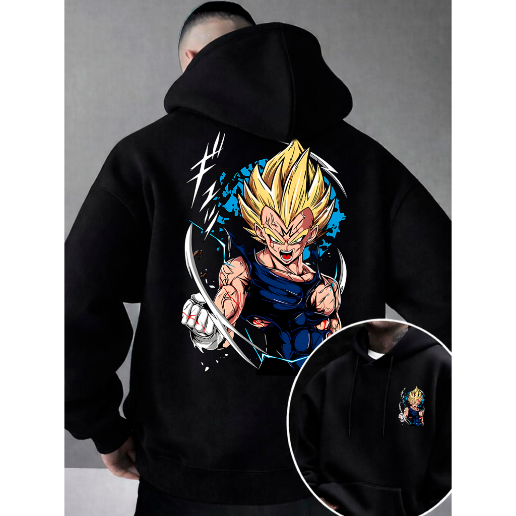 Moletom Canguru Masculino Dragon Ball Blusa de Frio Masculina Moletom Masculino Grosso Blusas Masculinas Preto