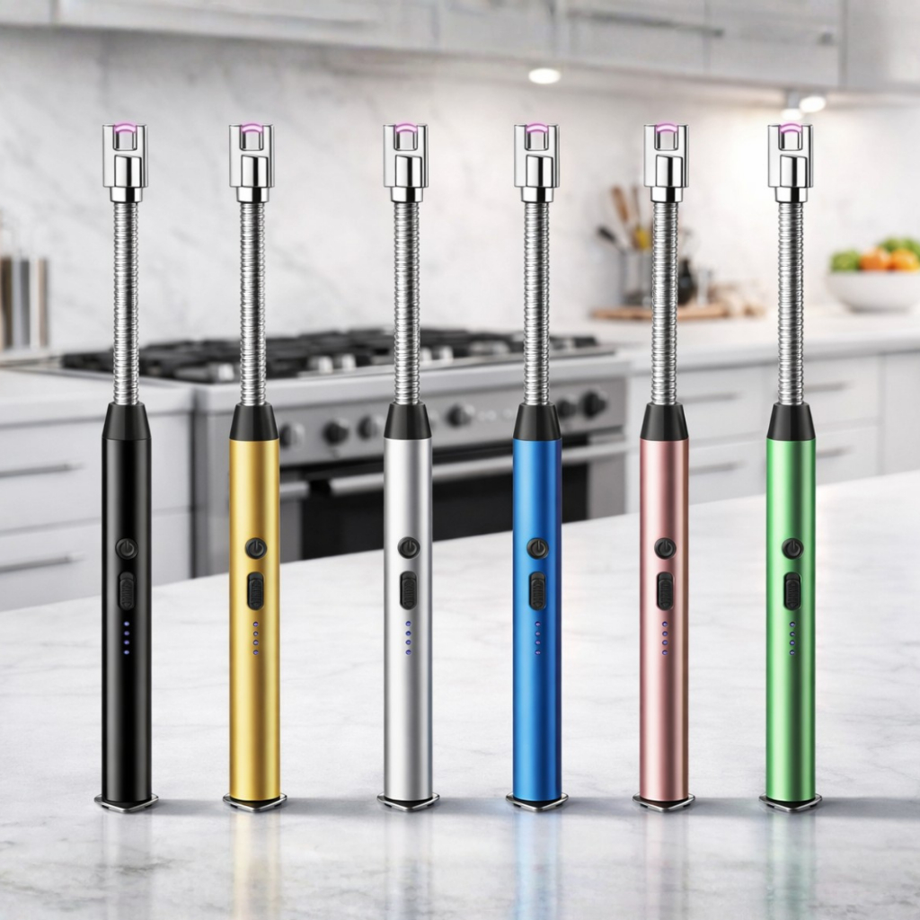 Imagem Acendedor de Fogão e Chamas USB Recarregável Premium Isqueiro Elétrico Sem Gás para Fogão, Velas e Camping , UN ou  KIT