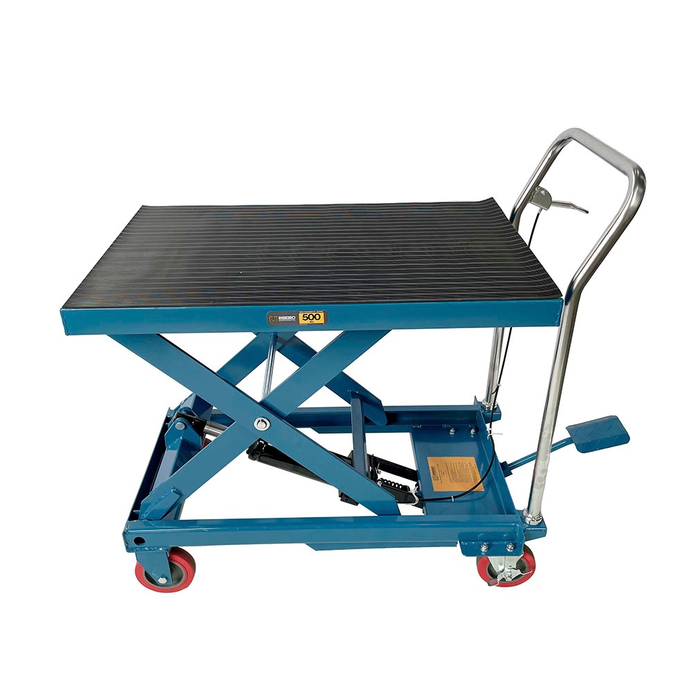 Mesa Hidráulica Pantográfica Azul 500kg - Ribeiro Equipamentos