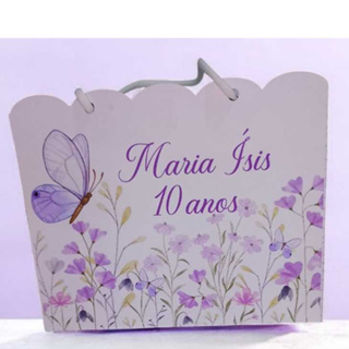 Sacolinha JARDIM BORBOLETAS LILAS Personalizado/Sacolinha/Lembrancinha/Mimos/Aniversario Encantado PEGUE E MONTE. em Oferta na Shopee
