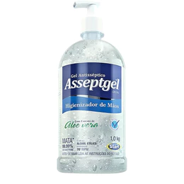 ÁLCOOL EM GEL 70% CRISTAL ANTISSÉPTICO 1 KG ASSEPTGEL