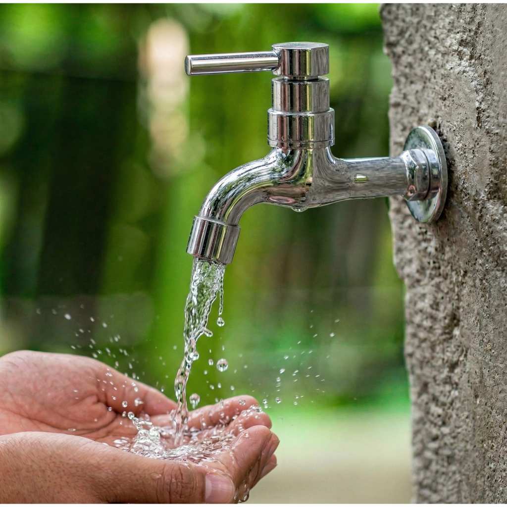 Torneira Área Externa Antiferrugem ABS Cromado 1/4 Volta Luxo Para Tanque e Máquina de Lavar