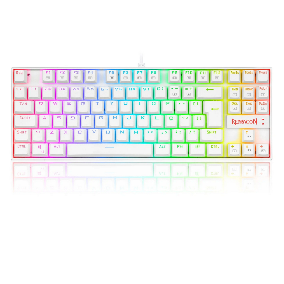 Teclado Mecanico Redragon Kumara V2 Switch Red RGB Lunar White K552W-RGB