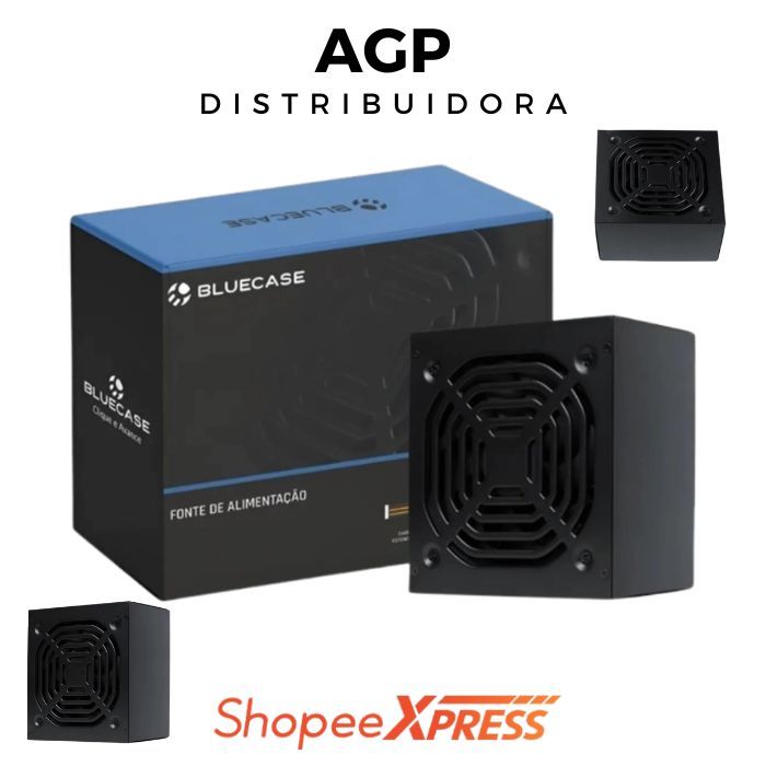Fonte Bluecase 500w 120mm Atx Pfc Passivo C/cabo Flat Preto - Blu500-cmps2