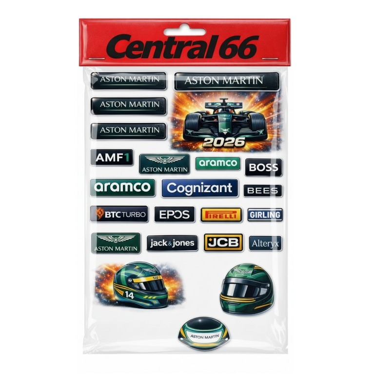 Kit Adesivos F1 2026 Patrocinadores Aston Martin Aramco F1 Team Resinados