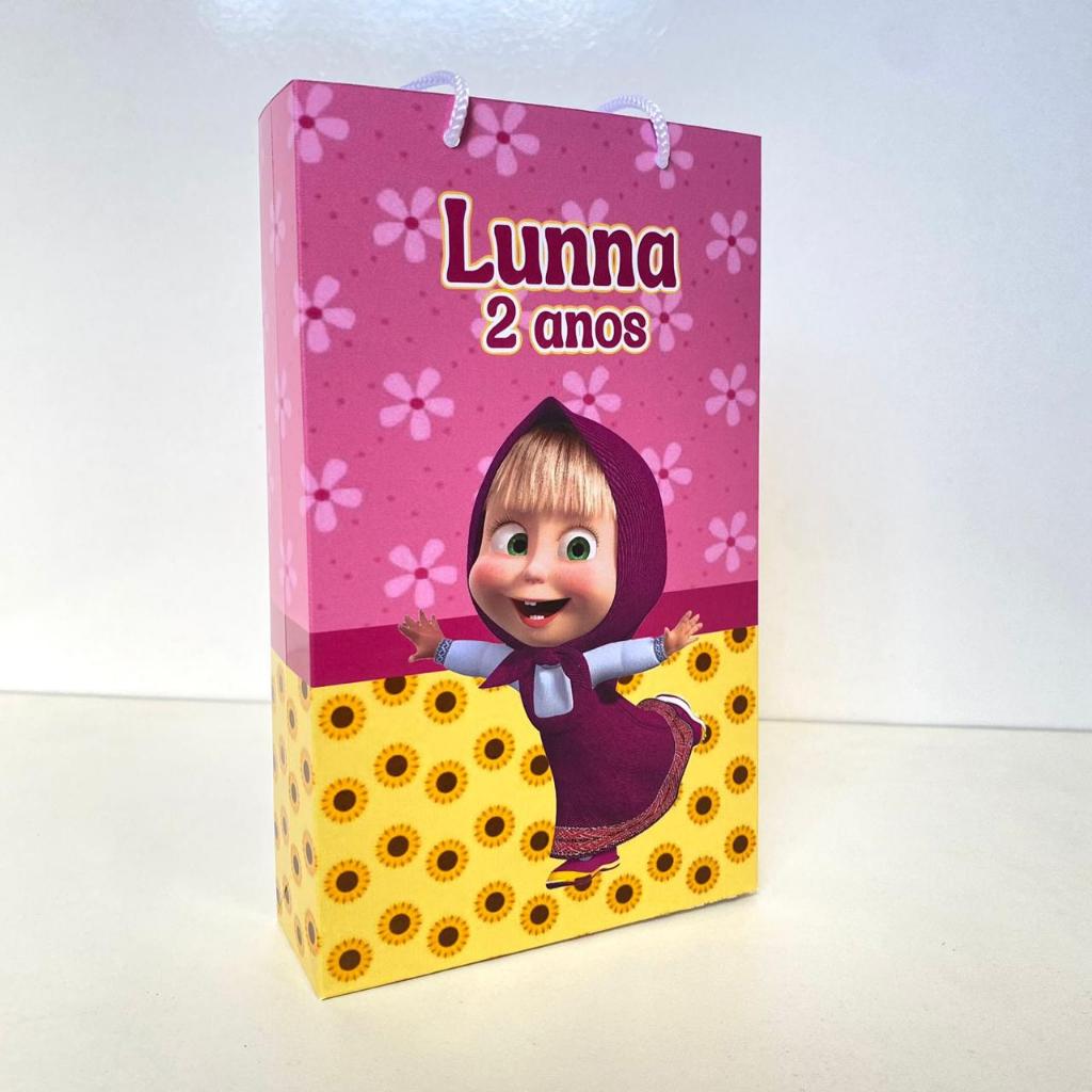 Sacolinhas Personalizadas MASHA E O URSO PEGUE E MONTE / sacolinha surpresa / lembrancinha aniversário