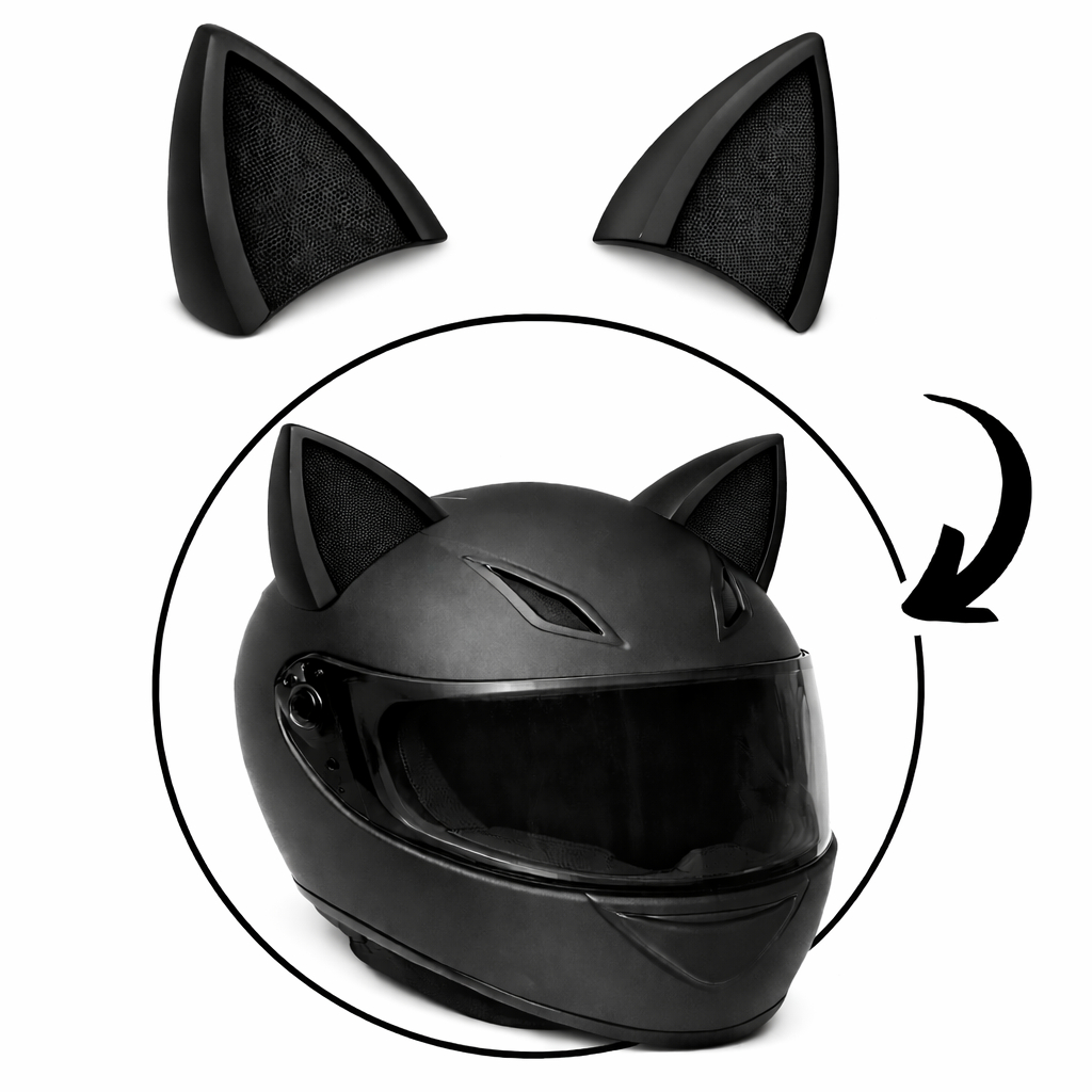Par Orelhas de Gato para Capacete Moto Headset Gamer Dupla Face Universal 3D