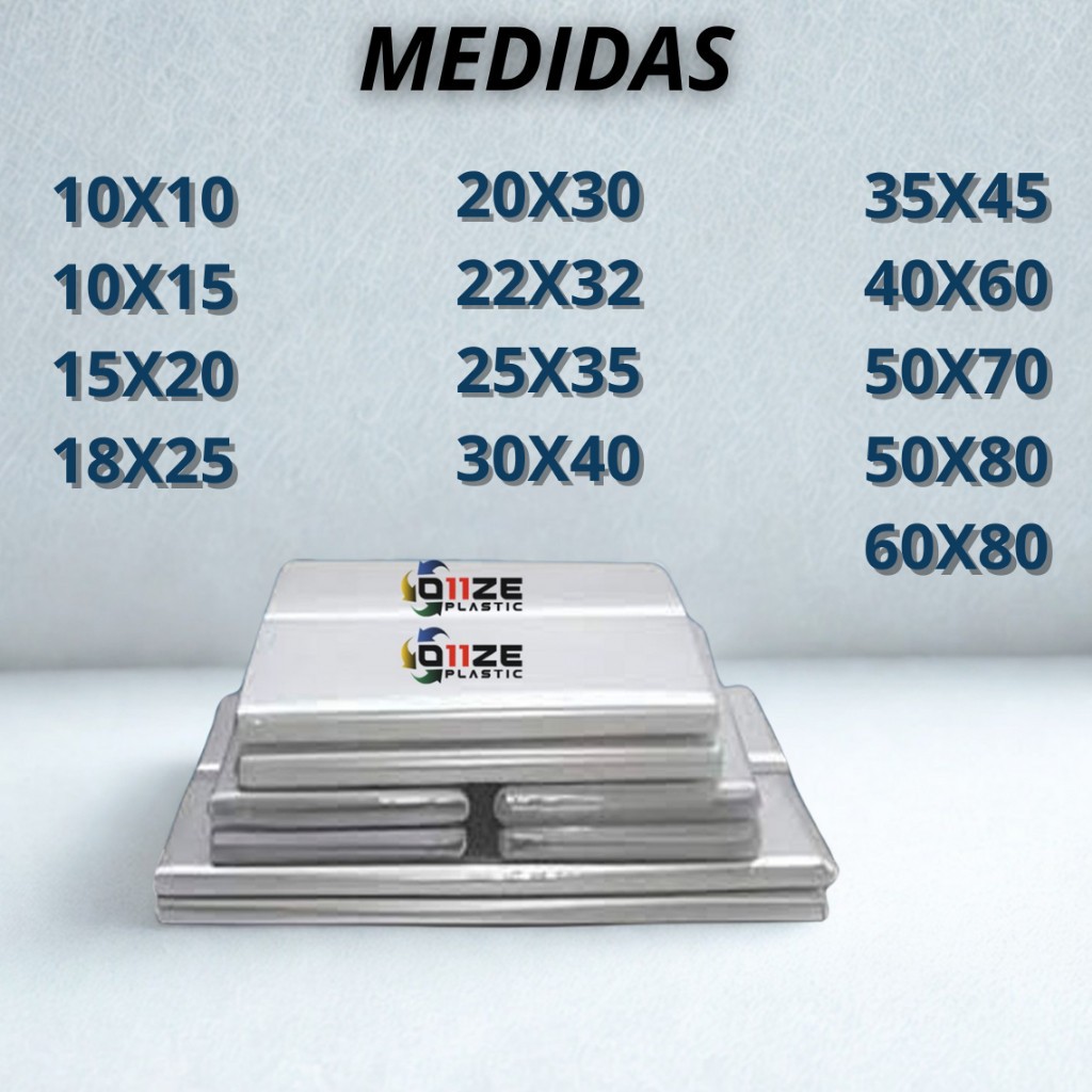 Detalhes do Saco Plástico PE Transparente 1 KG Varias Medidas Espessuras Embalagem Cristal PE