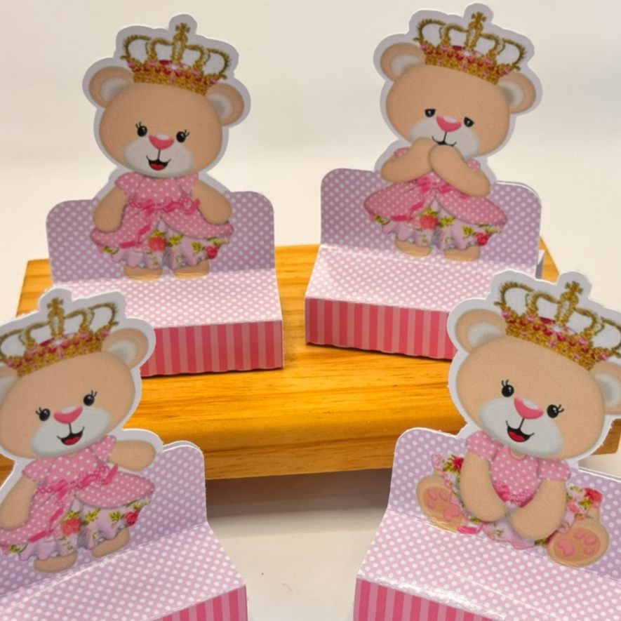 20 porta bis SEM NOME de PRONTA ENTREGA lembrancinha de aniversário porta doces tema ursinha princesa personalizado M
