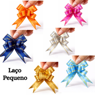 Kit 200 Laço Fácil Mágico Pequeno Colorido Para Presente Lacinho Fita Dourado Vermelho Prata Azul Rosa em Oferta na Shopee