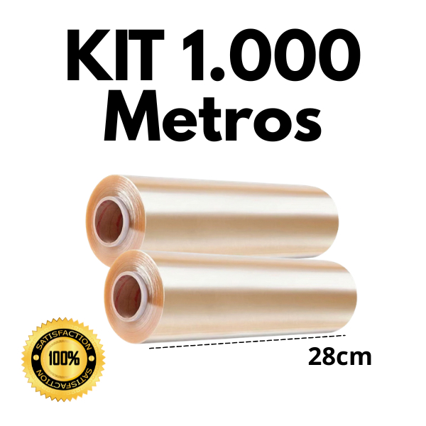 Kit Bobina Plastico De Filme Pvc 28cm X 500 METROS Esticável Resistente Rende mais em Oferta na Shopee