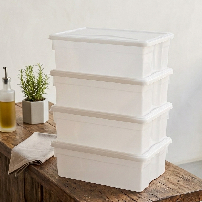 Kit 4 Caixa Organizadora 11L Geladeira Freezer para Carnes e Açougue