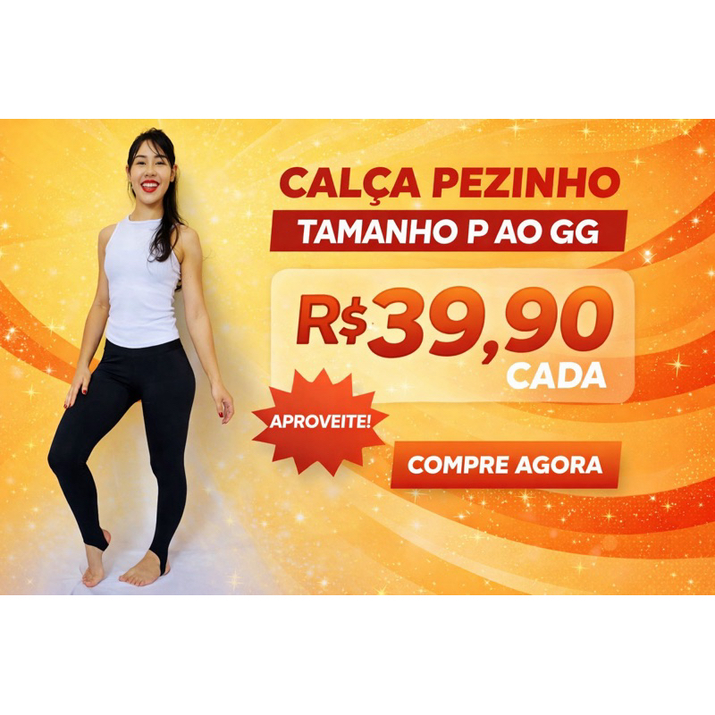 Calca Legging Feminina  Pezinho Alta