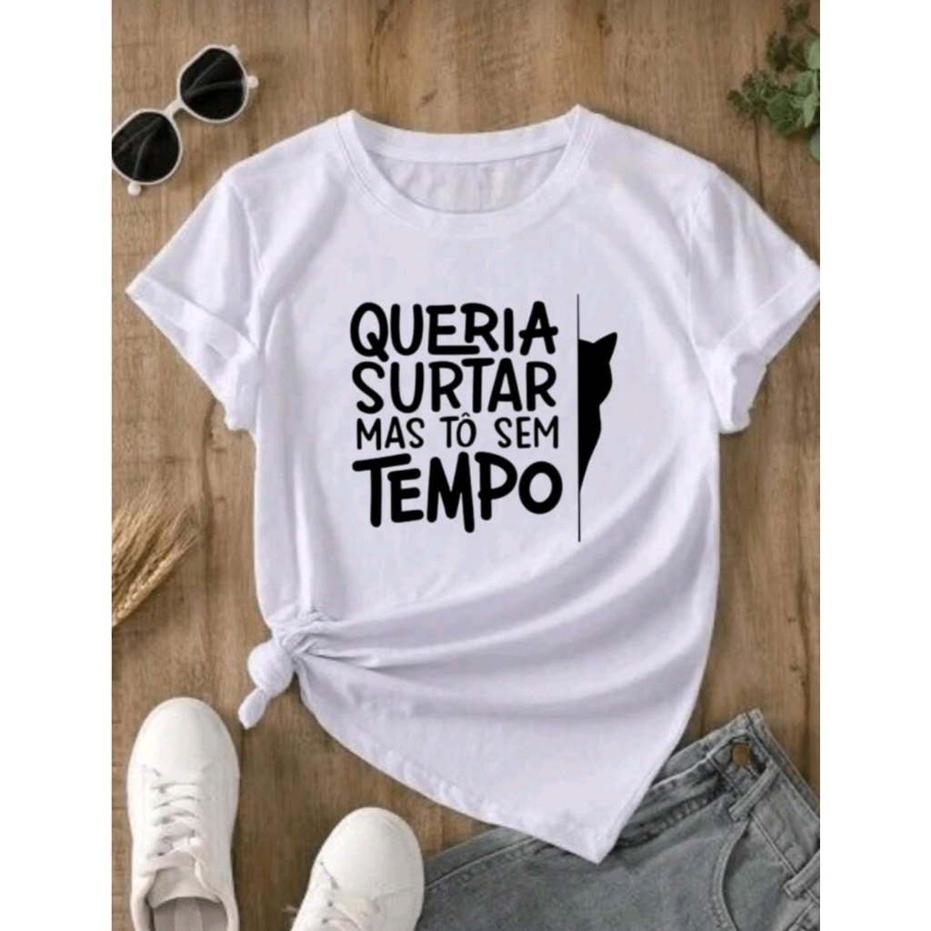 Camiseta Feminina Estampada Estilosa Camiseta T-Shirt Com Frases Estilosa E Confortável