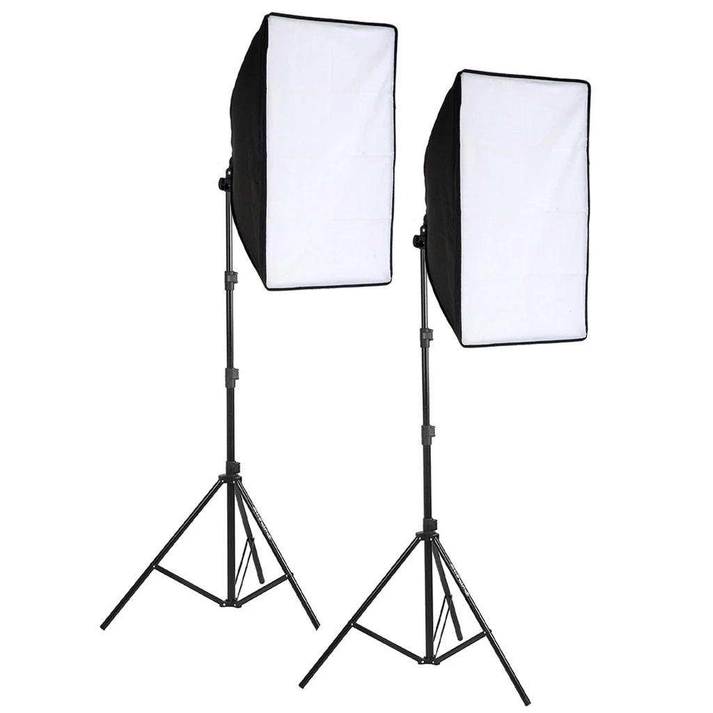 Softbox  Luz contínua 50x70cm Soquete e27 - Kit com Tripé-Techo Pro