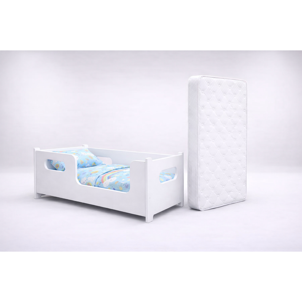 Cama Infantil Encanto com Colchão e Grades – Design Moderno e Seguro para Quarto Infantil MDF Envios Full
