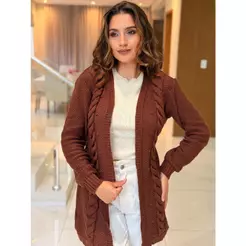 Casaco Cardigan Feminino Tricot Elegante Atemporal Kimono