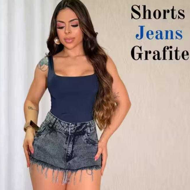 Short Jeans Feminino Cintura Alta Hot Pants Moda Blogueira em Oferta na Shopee