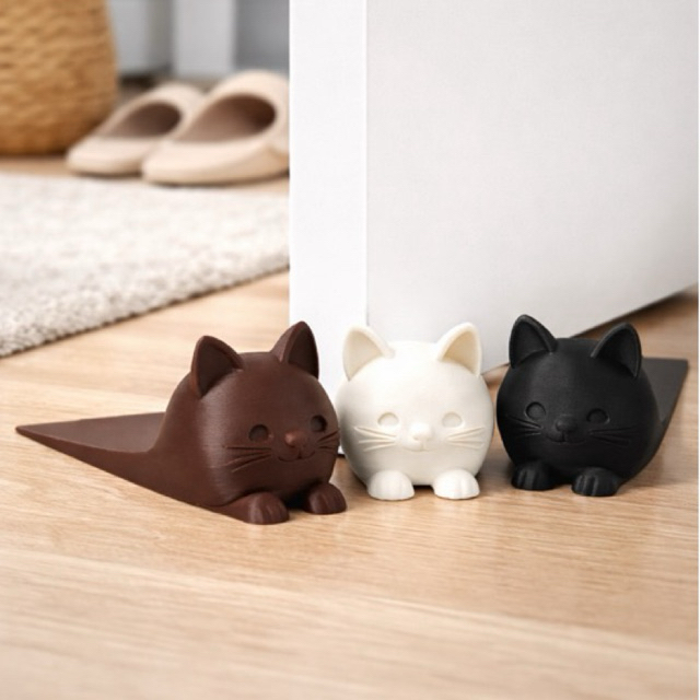 Trava Porta Gatinho Fofo Antiderrapante | Batente de Porta Decorativo | Cunha Segura Porta Casa