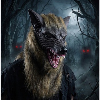 Fantasia Máscara Lobo Cinza Luxo Cosplay Halloween em Oferta na Shopee